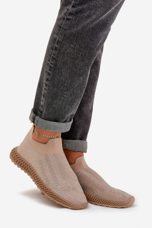 Women's Slip-On Sports Shoes With Decoration D&A TW121 Beige Women's Slip-On Sports Shoes With Decoration D&A TW121 Beige