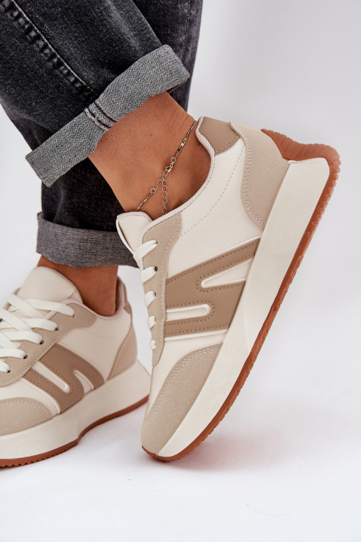 Beige Women's Platform Sports Shoes Emidi Beige Women's Platform Sports Shoes Emidi