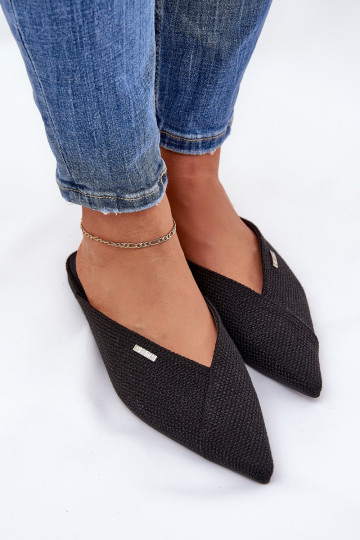 Ladies Slippers With Pointed Toes Big Star RR274210 Black 2
