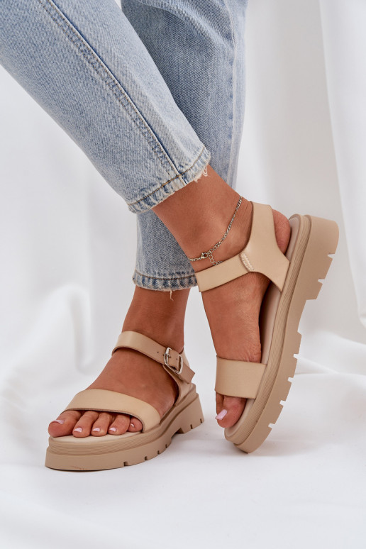 Women's Platform Sandals Beige Evaretha Women's Platform Sandals Beige Evaretha
