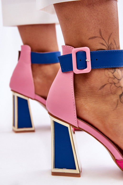 Elegant High Heel Sandals Pink-Blue... Elegant High Heel Sandals Pink-Blue...