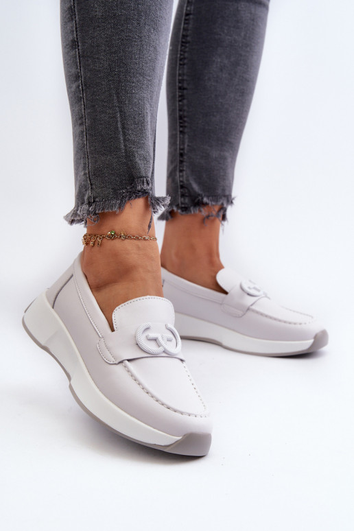 Light Grey Women's Platform Leather... Light Grey Women's Platform Leather...