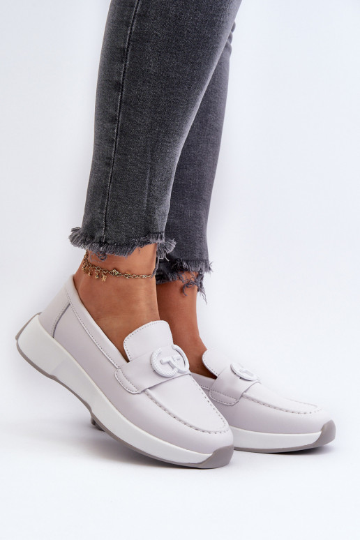 Light Grey Women's Platform Leather... Light Grey Women's Platform Leather...