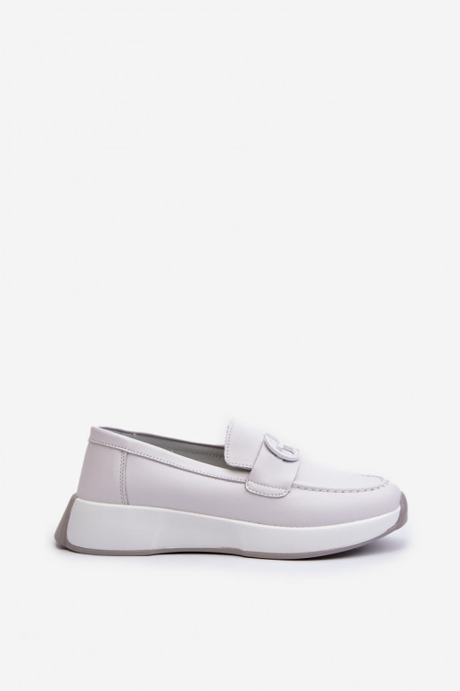 Light Grey Women's Platform Leather... Light Grey Women's Platform Leather...