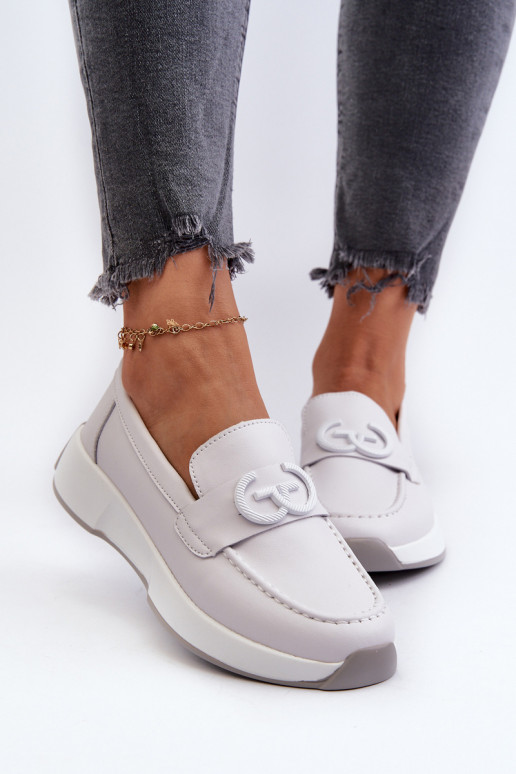 Light Grey Women's Platform Leather... Light Grey Women's Platform Leather...