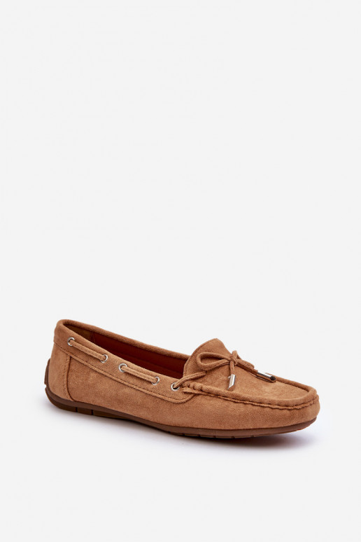 Women's Suede Moccasins Camel Si...