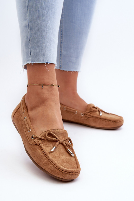 Women's Suede Moccasins Camel Si...