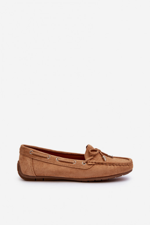 Women's Suede Moccasins Camel Si...