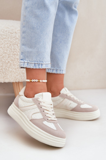 Women's Platform Sneakers Beige Lesida 2
