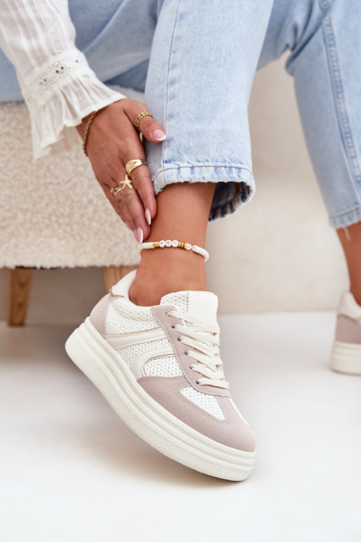 Women's Platform Sneakers Beige Lesida Women's Platform Sneakers Beige Lesida
