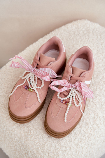 Women Sneakers On Platform With Decorations Pink Vinness