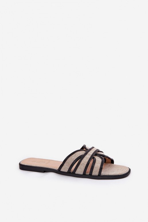 Flat Ladies Slippers With Bow Beige Tobin