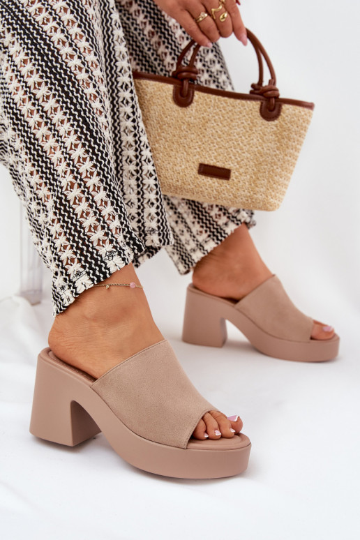 Women's Sandals On Heels And Platform Khaki Omeisa Women's Sandals On Heels And Platform Khaki Omeisa