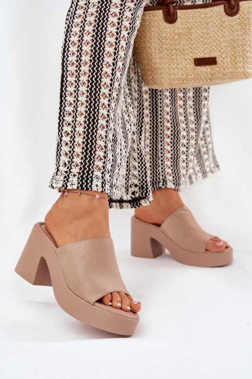 Women's Sandals On Heels And Platform Khaki Omeisa Women's Sandals On Heels And Platform Khaki Omeisa