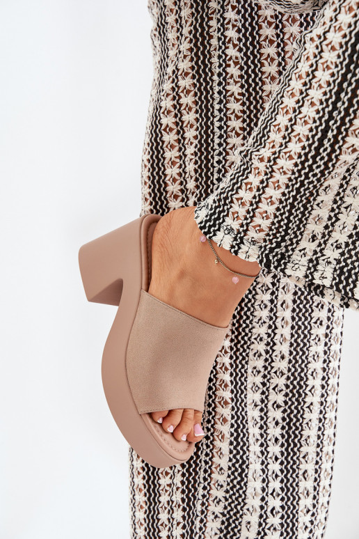 Women's Sandals On Heels And Platform Khaki Omeisa Women's Sandals On Heels And Platform Khaki Omeisa