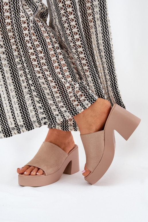 Women's Sandals On Heels And Platform Khaki Omeisa Women's Sandals On Heels And Platform Khaki Omeisa