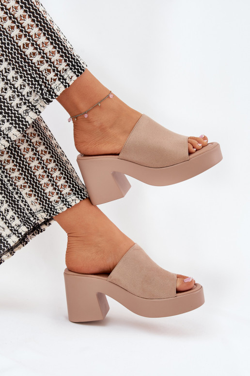 Women's Sandals On Heels And Platform Khaki Omeisa Women's Sandals On Heels And Platform Khaki Omeisa