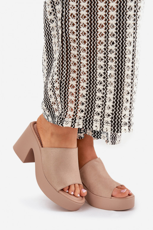 Women's Sandals On Heels And Platform Khaki Omeisa Women's Sandals On Heels And Platform Khaki Omeisa