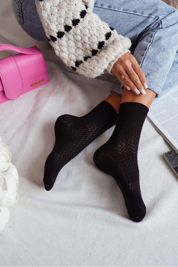 Ladies Lace Socks Black