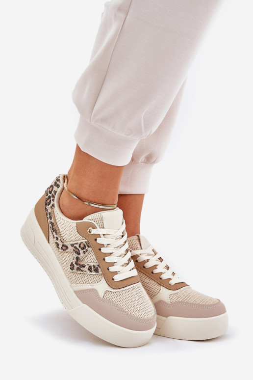 Buty Sportowe Damskie Na Platformie Panterka Khaki Lorori Buty Sportowe Damskie Na Platformie Panterka Khaki Lorori