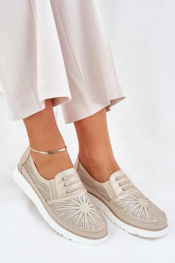 Women's Slip-On Perforated Shoes Gold Azethia