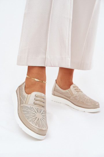 Women's Slip-On Perforated Shoes Gold Azethia 2