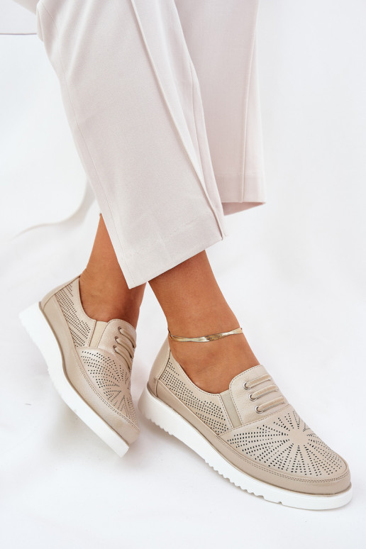 Women's Slip-On Perforated Shoes Gold Azethia