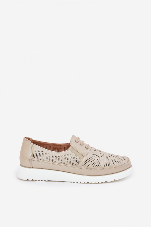 Women's Slip-On Perforated Shoes Gold Azethia