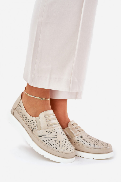 Women's Slip-On Perforated Shoes Gold Azethia