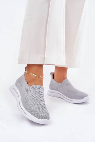 Women's Fabric Slip-On Sneakers Gray Adiora 2