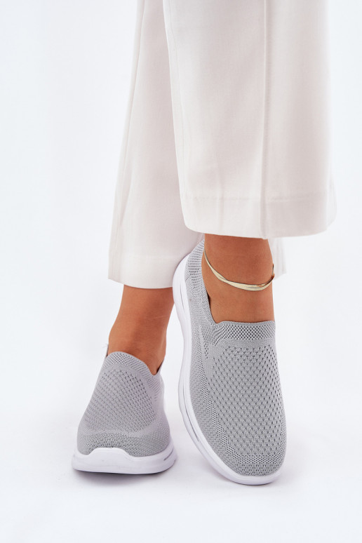 Women's Fabric Slip-On Sneakers Gray Adiora Women's Fabric Slip-On Sneakers Gray Adiora