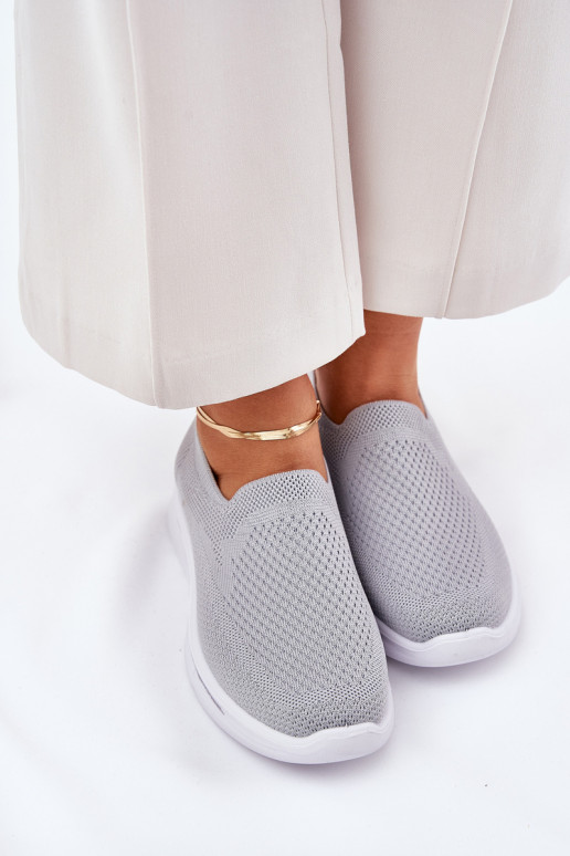 Women's Fabric Slip-On Sneakers Gray Adiora Women's Fabric Slip-On Sneakers Gray Adiora