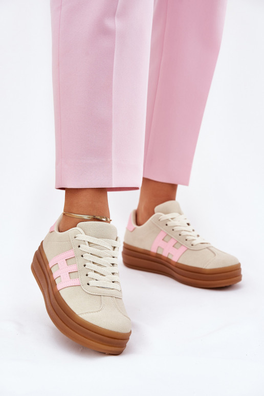 Womens Sneakers On Platform Beige Syliyana Womens Sneakers On Platform Beige Syliyana