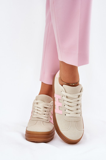 Womens Sneakers On Platform Beige Syliyana 2