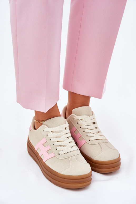 Womens Sneakers On Platform Beige Syliyana Womens Sneakers On Platform Beige Syliyana