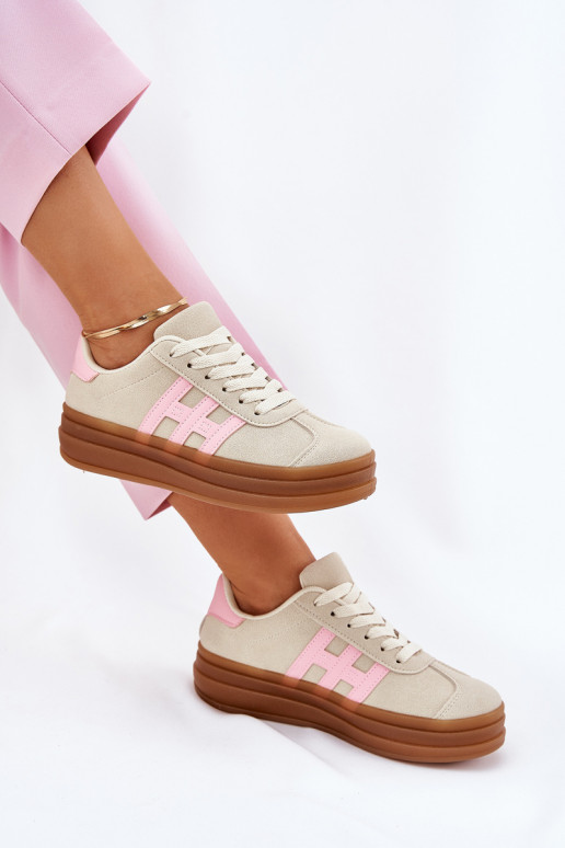 Womens Sneakers On Platform Beige Syliyana Womens Sneakers On Platform Beige Syliyana