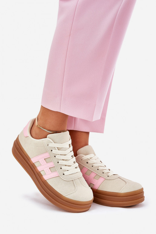 Womens Sneakers On Platform Beige Syliyana Womens Sneakers On Platform Beige Syliyana