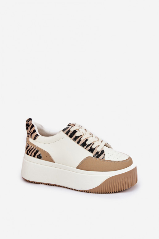 Women's Sneakers on Massive Platform Zebra Beige Tamorniel Women's Sneakers on Massive Platform Zebra Beige Tamorniel