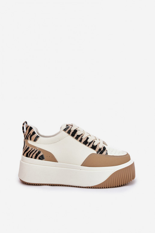 Women's Sneakers on Massive Platform Zebra Beige Tamorniel Women's Sneakers on Massive Platform Zebra Beige Tamorniel