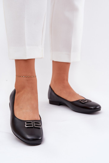 Eleganckie Baleriny Damskie Z Ozdobą Vinceza 62206 Czarne