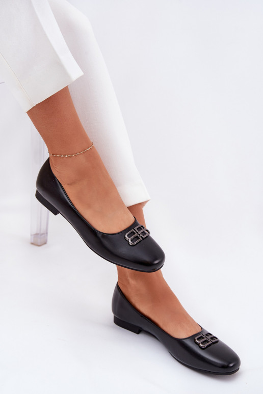 Eleganckie Baleriny Damskie Z Ozdobą Vinceza 62206 Czarne Eleganckie Baleriny Damskie Z Ozdobą Vinceza 62206 Czarne