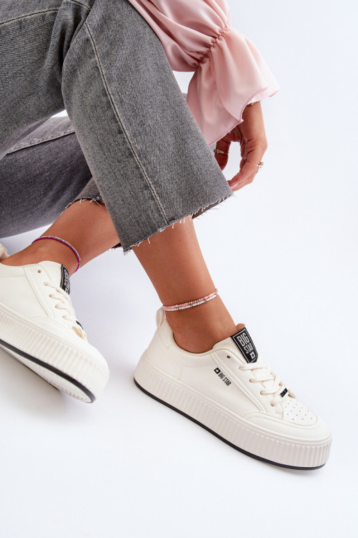 Sneakersy Damskie Na Platformie Big Star NN274254 Białe