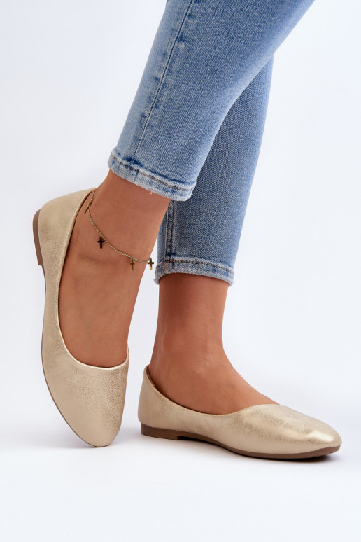 Classic Leather Gold Ballerina Flats Stacee Classic Leather Gold Ballerina Flats Stacee
