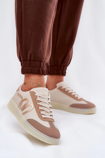 Low Women's Sports Shoes Made Of Eco Leather Beige Iladira