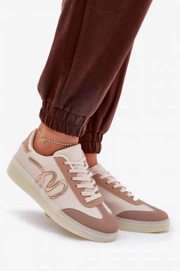 Low Women's Sports Shoes Made Of Eco Leather Beige Iladira 2