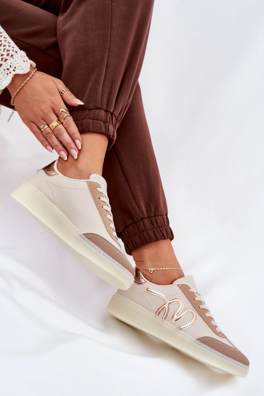 Low Women's Sports Shoes Made Of Eco Leather Beige Iladira Low Women's Sports Shoes Made Of Eco Leather Beige Iladira