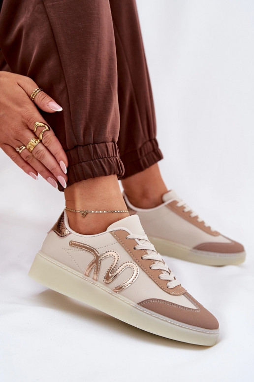 Low Women's Sports Shoes Made Of Eco Leather Beige Iladira Low Women's Sports Shoes Made Of Eco Leather Beige Iladira