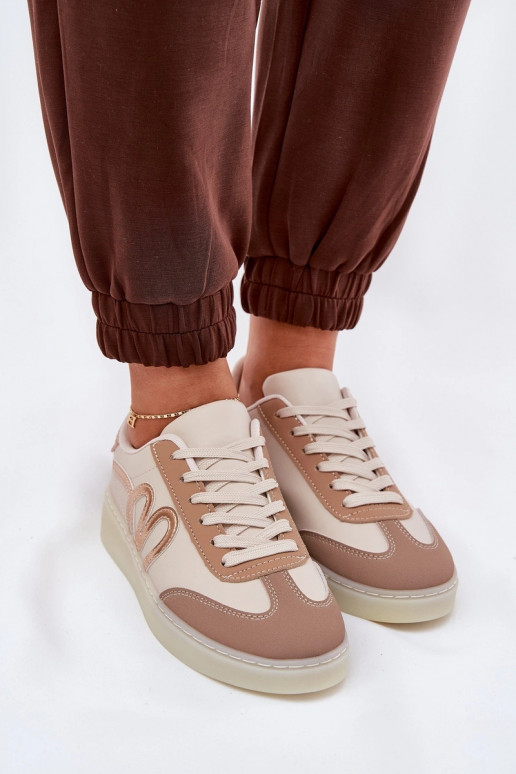 Low Women's Sports Shoes Made Of Eco Leather Beige Iladira Low Women's Sports Shoes Made Of Eco Leather Beige Iladira